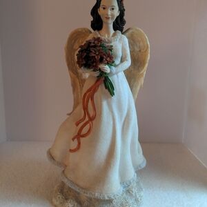 Elegant Angel Figurine with Bouquet